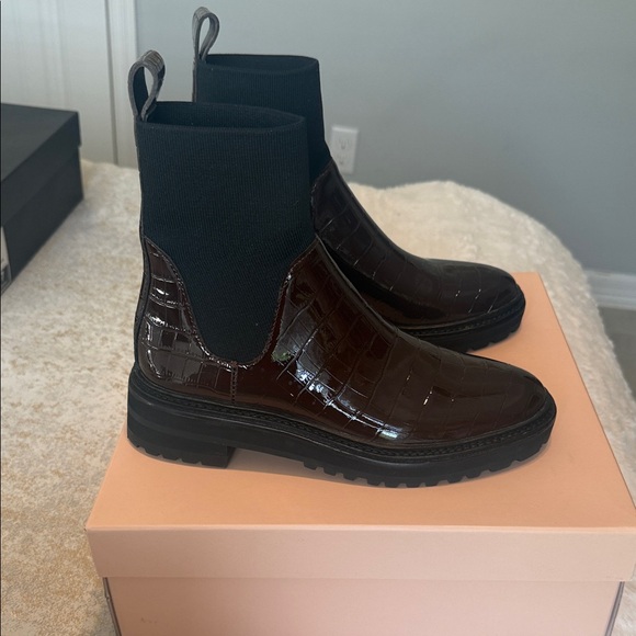 Loeffler Randall Croc-Embossed Boots - Picture 4 of 6